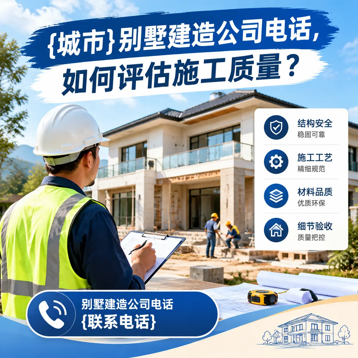 贞丰别墅建造公司电话，如何评估施工质量？